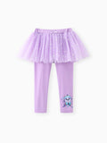 Paw Patrol Toddler Girl Everest Shinny Star Print Tulle Skirt Leggings Purple