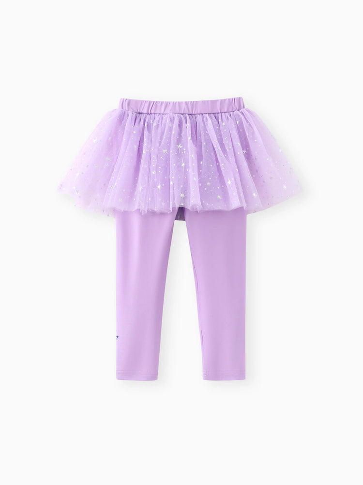 Paw Patrol Toddler Girl Everest Shinny Star Print Tulle Skirt Leggings Purple