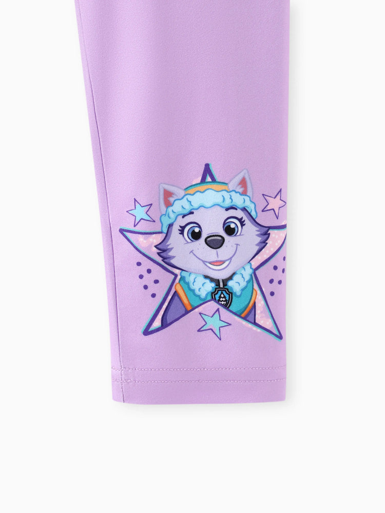 Paw Patrol Toddler Girl Everest Shinny Star Print Tulle Skirt Leggings Purple