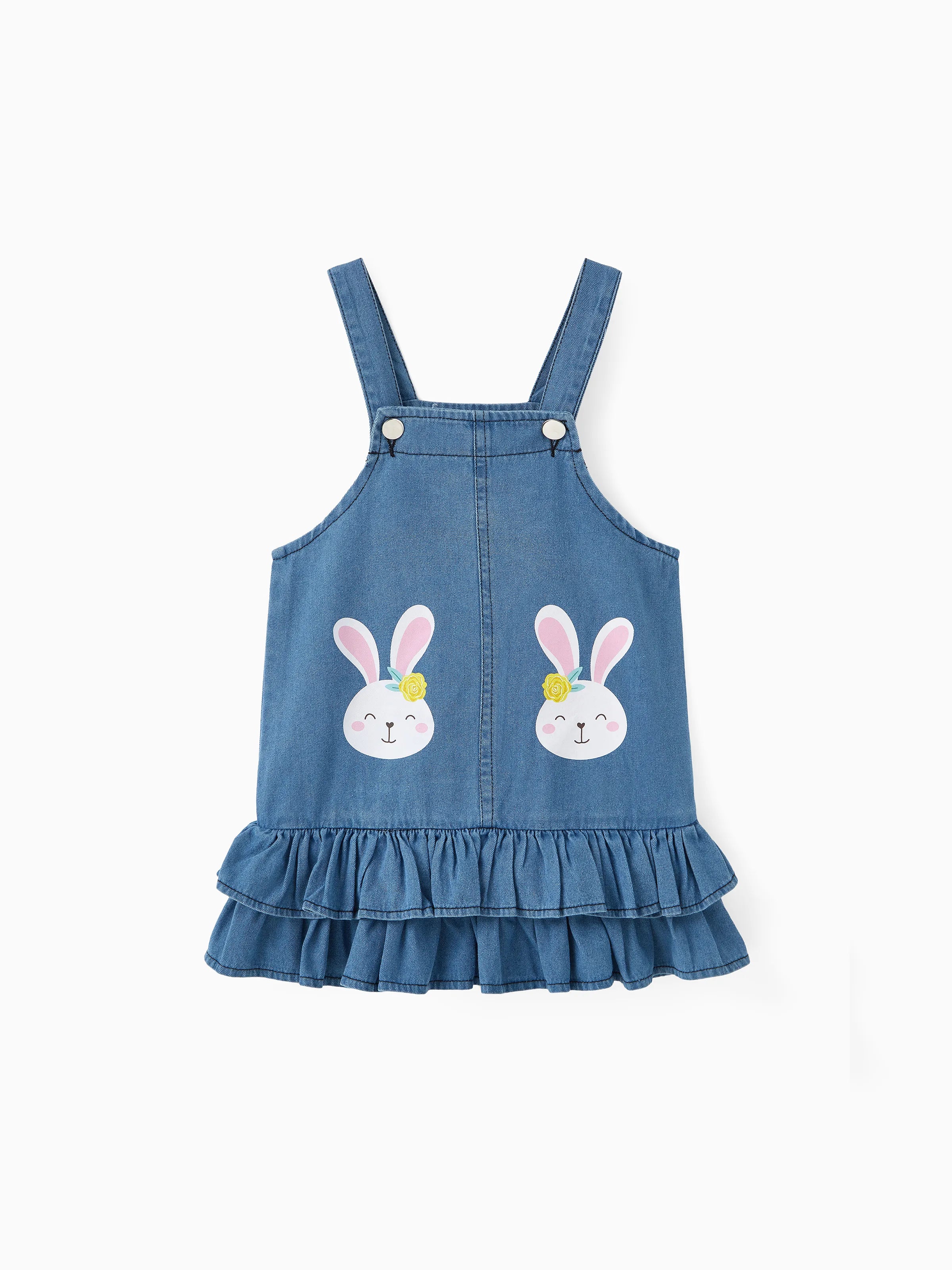 Sweet 2pcs Toddler Girl Dress Set with Ruffle Edge and Cute Rabbit Print DENIMBLUE, DENIMBLUE / 2 Years Sweet 2pcs Toddler Girl Dress Set with Ruffle Edge and Cute Rabbit Print DENIMBLUE, DENIMBLUE / 2 Years