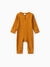 Combinaison boutonnée en coton côtelé pour bébé garçon/fille, couleur gingembre