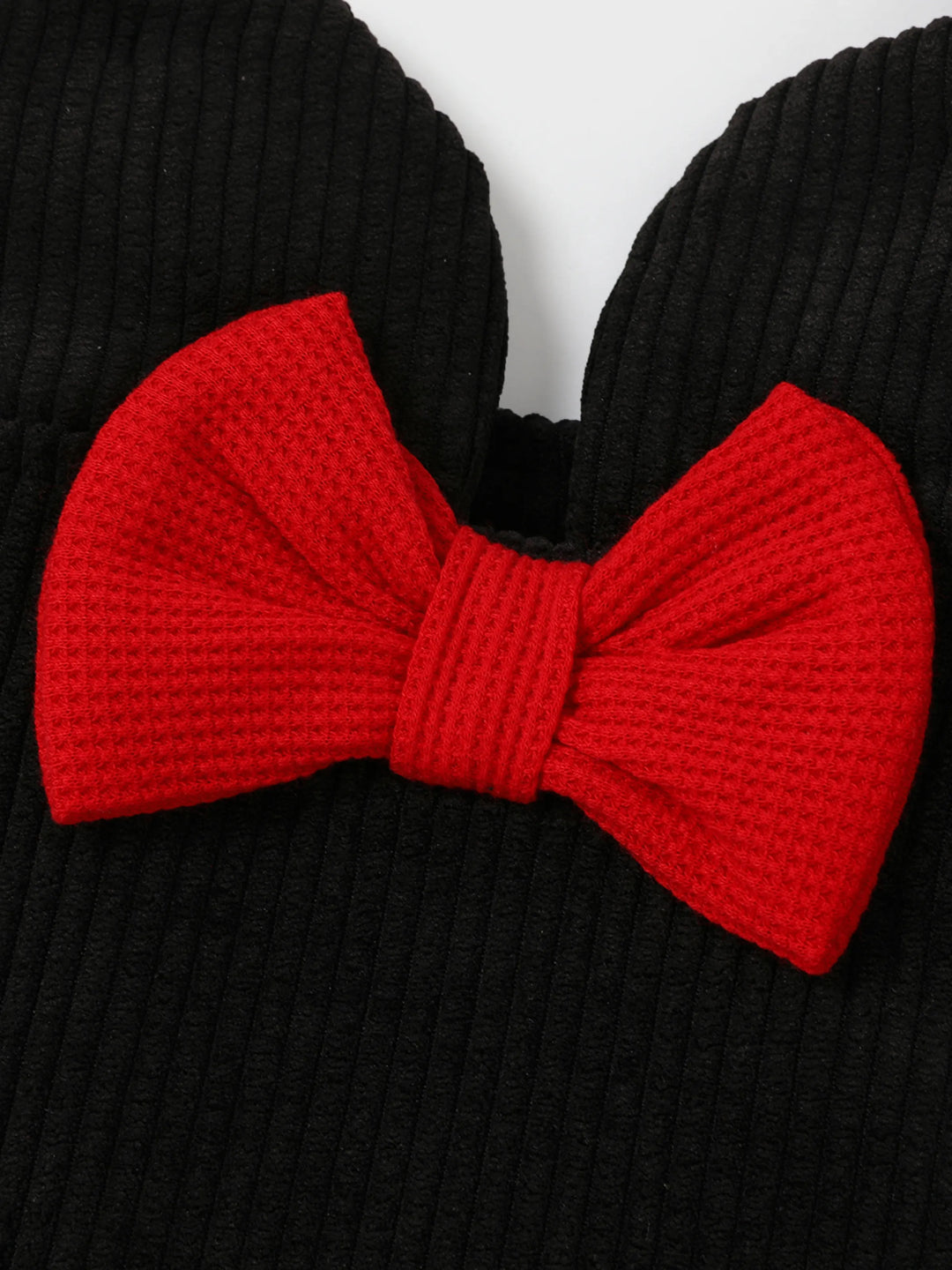 Ensemble 2 pièces Disney Mickey et ses amis pour petite fille, imprimé Minnie, body à manches longues et jupe à imprimé floral avec nœud, noir et blanc