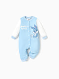 Looney Tunes Baby Boy/Girl Contrast Color Positioning Printed Romper Blue