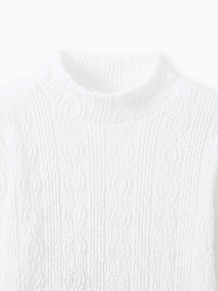 Ensemble 2 pièces pour petite fille : t-shirt texturé et manteau long à ceinture à imprimé écossais, marron