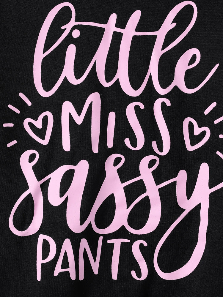 Kleinkind Mädchen Brief Leopardenmuster schwarz langärmliges Kapuzen-Sweatshirtkleid schwarz