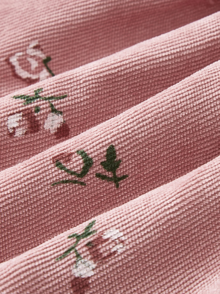 Vestido dulce para niña con mangas con vuelo y estampado de flores rotas en rosa