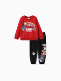PAW Patrol Toddler Boy 2pcs Skye/Chase/Marshall/Rubble Glow in the Dark Sweatshirt and Pants Set Red