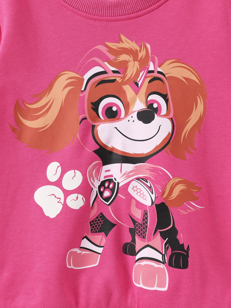 PAW Patrol Toddler Girl 2pcs Skye Glow in the Dark Sweatshirt and Pants Set Roseo