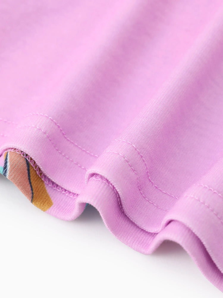 Disney Prinzessin Kleinkind Mädchen 2pcs Naia™ Blumen Puffärmel T-Shirt mit Tüll Rock Leggings Set lila