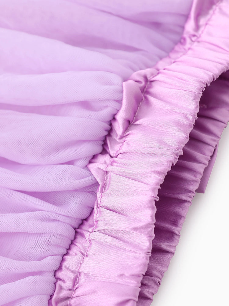 Disney Prinzessin Kleinkind Mädchen 2pcs Naia™ Blumen Puffärmel T-Shirt mit Tüll Rock Leggings Set lila