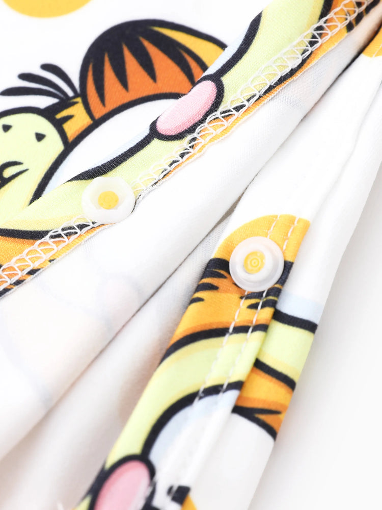 Ensemble 2 pièces Garfield pour bébé garçon/fille, combinaison à pois à manches longues et bavoirs
 Jaune