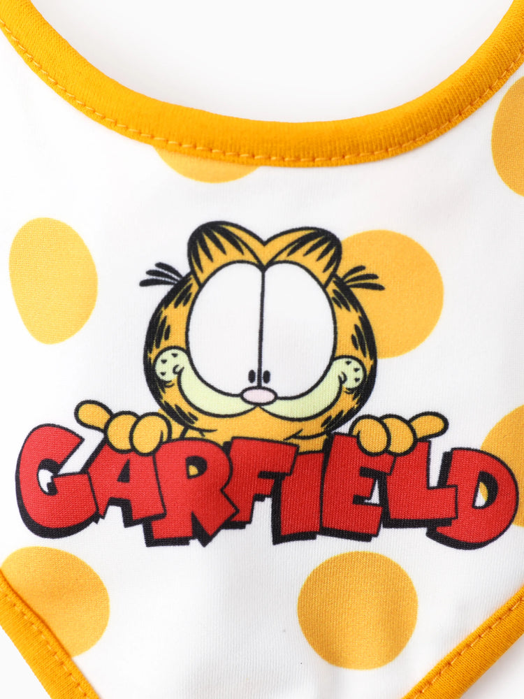 Ensemble 2 pièces Garfield pour bébé garçon/fille, combinaison à pois à manches longues et bavoirs
 Jaune