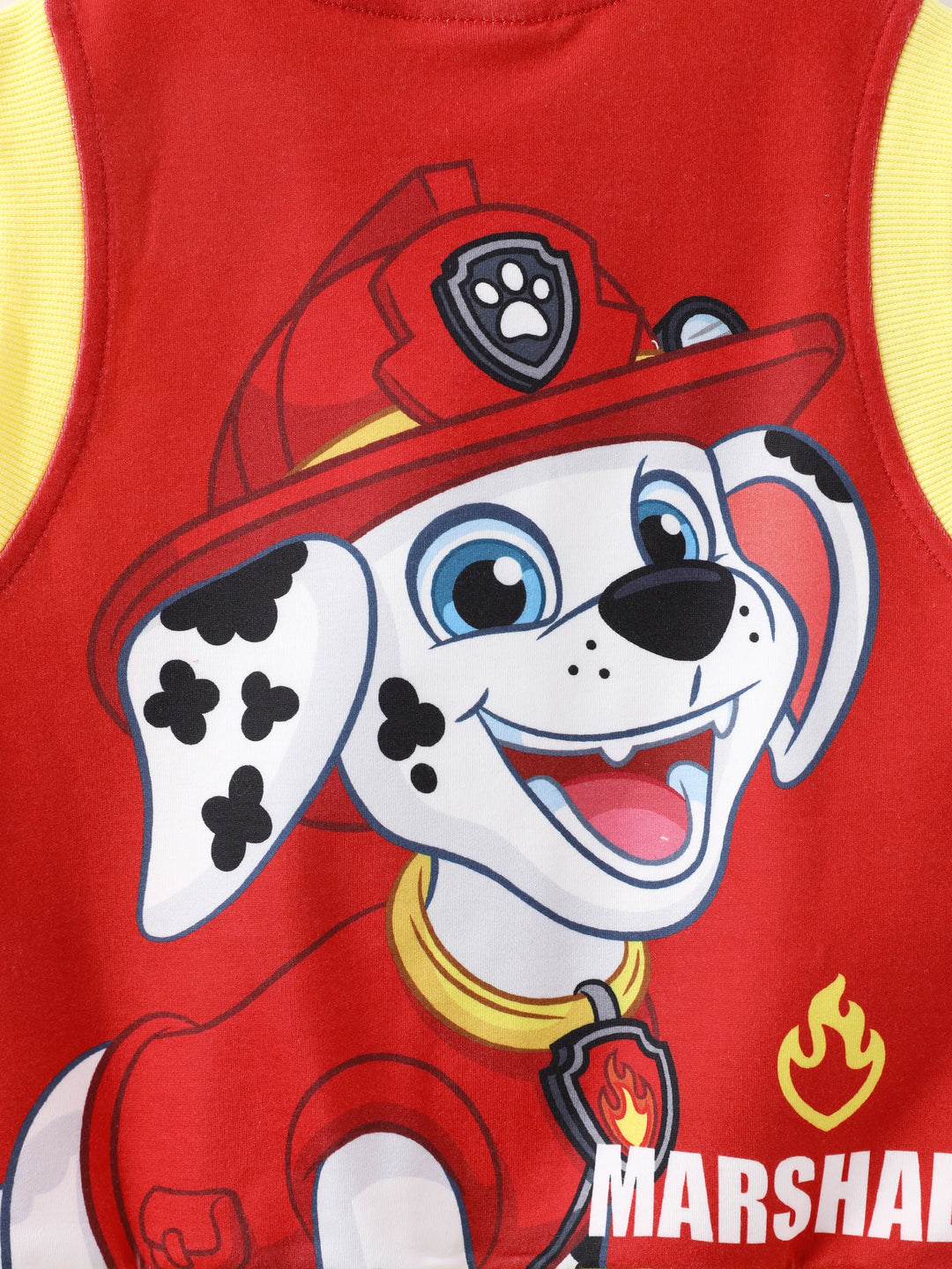 Chaleco con estampado de personaje de Paw Patrol para niño pequeño Marshall Boy, 1 pieza, rojo