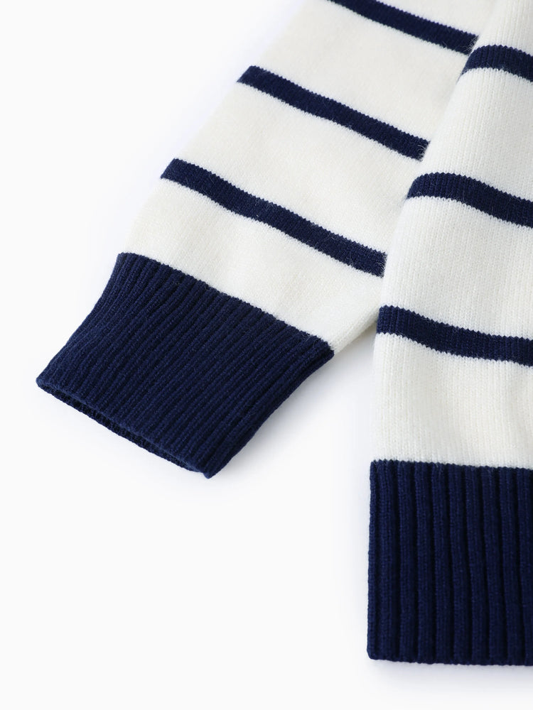 Pull rayé bleu tibétain pour tout-petit garçon