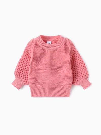 Baby/Toddler Girl Textured Sweater Pink