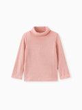 Toddler Girl Turtleneck Textured Tee Pink
