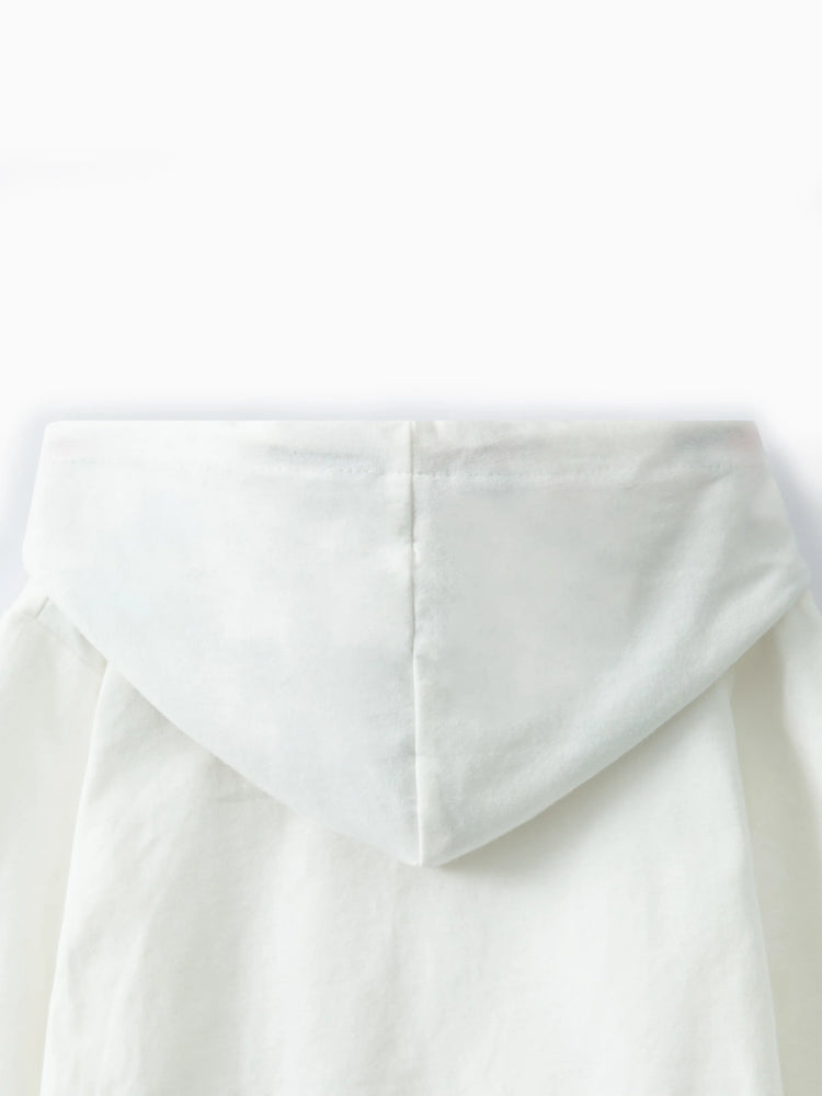 3pcs Baby Girl 95% Cotton Long-sleeve Hoodie and Floral Print Pants with Headband Set White