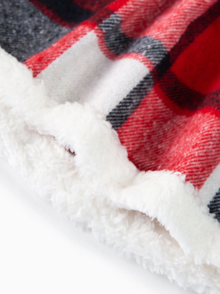 2 STÜCKE Baby Mädchen Gitter / Hahnentrittmuster Weihnachten süße Kapuzenanzug Kleid / Mantel rot