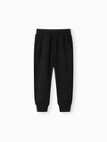 Pantalon décontracté à poches solides pour bébé/enfant, noir