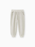 Pantalon décontracté à poches solides pour bébé/enfant, gris