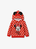 Sweat à capuche imprimé pois Minnie pour petite fille Disney Mickey et ses amis, rouge