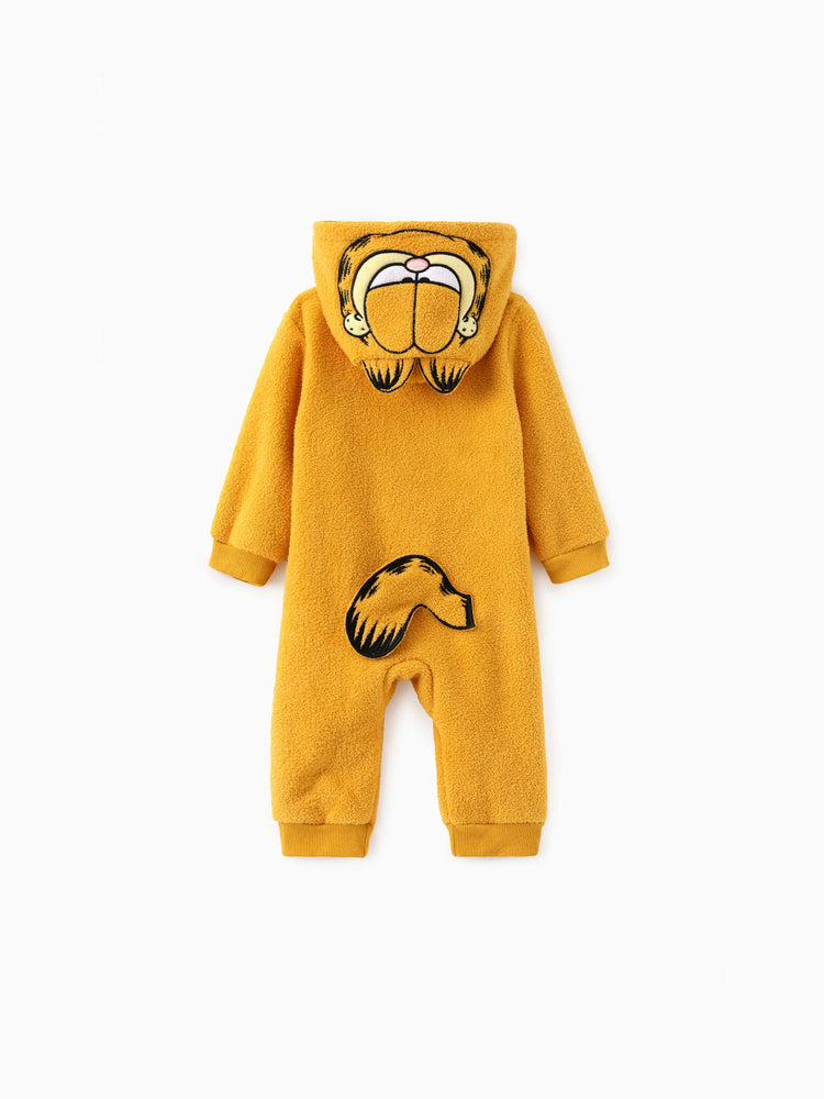 Combinaison polaire à capuche et manches longues pour bébé fille/garçon Garfiel, orange