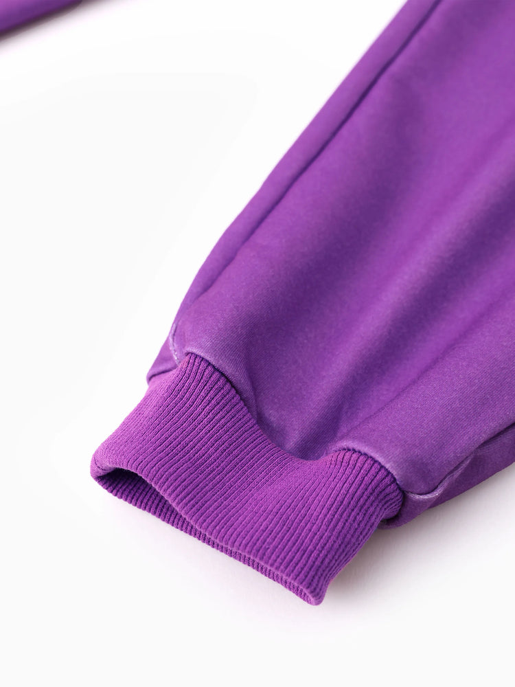 Disney Frozen 2pcs Toddler Girl Elsa&Anna Floral Long-sleeve Hoodie and Pants Set Deep Magenta