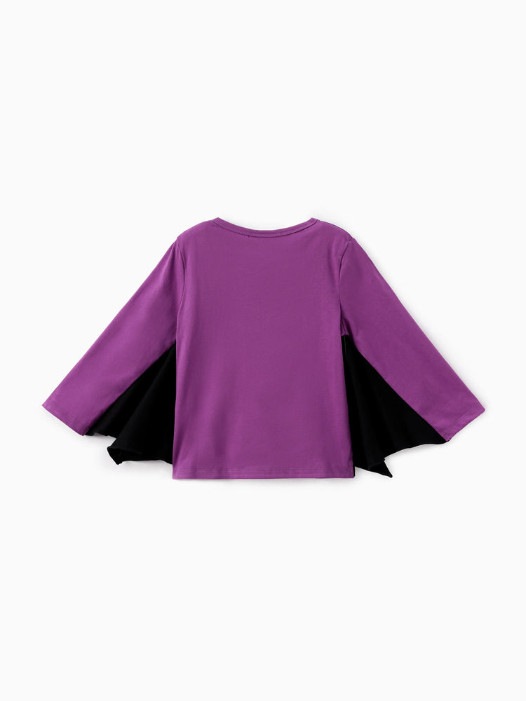 PAW Patrol Toddler Girl 1pc Halloween Skye Batwing Glow-in-the Dark T-shirt Purple