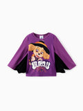 PAW Patrol Toddler Girl 1pc Halloween Skye Batwing Glow-in-the Dark T-shirt Purple