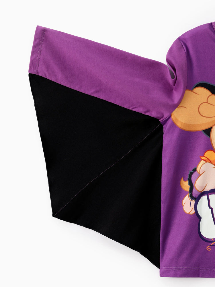 PAW Patrol Toddler Girl 1pc Halloween Skye Batwing Glow-in-the Dark T-shirt Purple