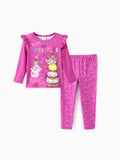 Ensemble 2 pièces t-shirt à manches longues et leggings à imprimé floral et pois pour petite fille Peppa Pig Roseo