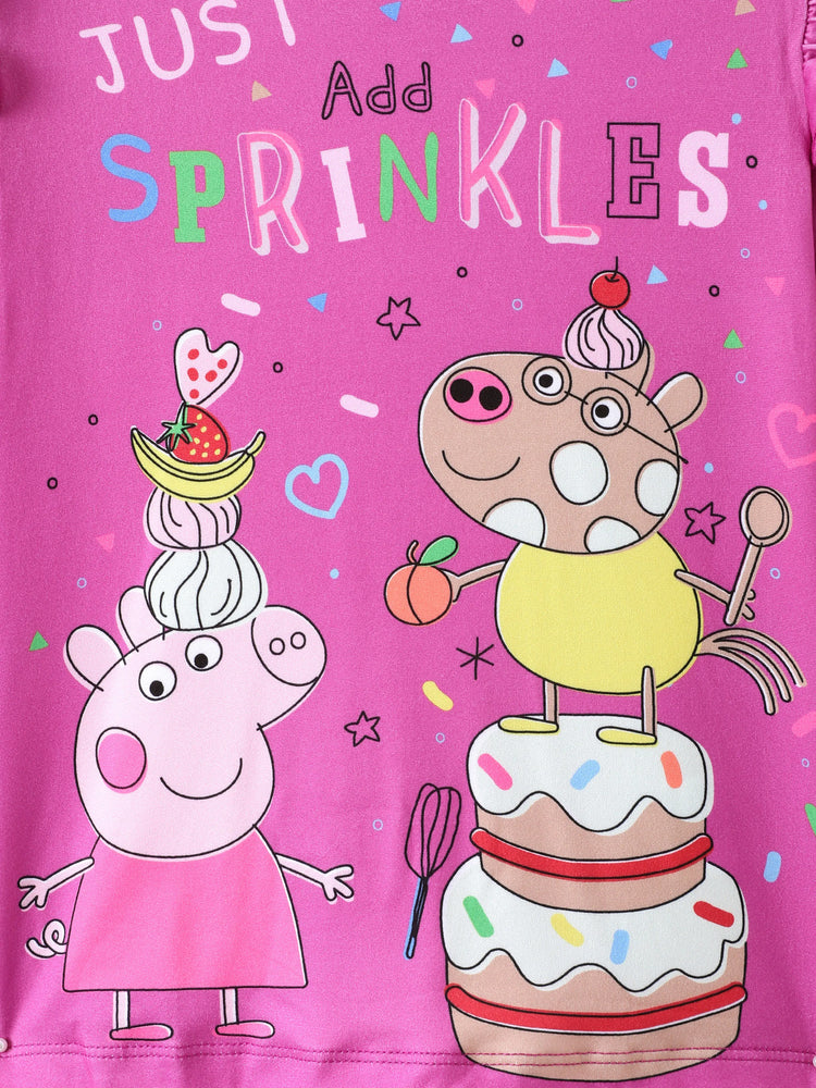 Ensemble 2 pièces t-shirt à manches longues et leggings à imprimé floral et pois pour petite fille Peppa Pig Roseo