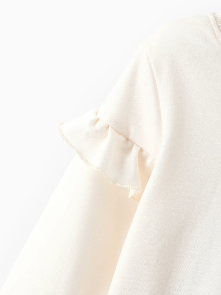 Ensemble 2 pièces sweat-shirt à manches flottantes et leggings à imprimé floral Elsa pour petite fille Disney La Reine des Neiges, abricot