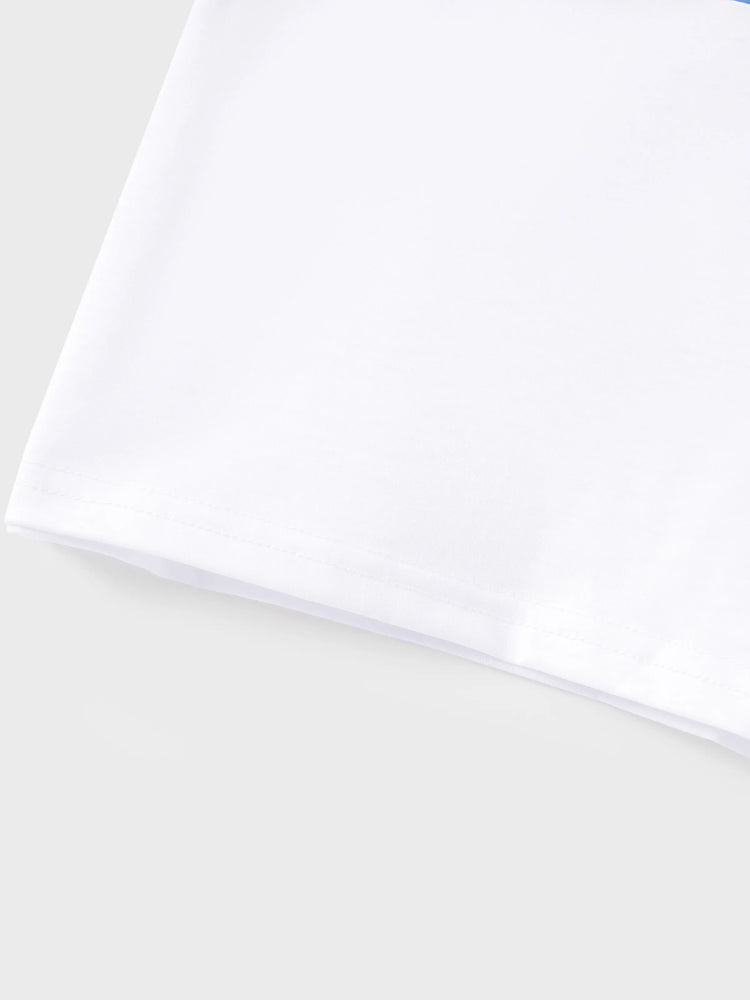 Family Matching Colorful Striped V Neck Flutter-sleeve Dresses and Short-sleeve T-shirts Sets COLOREDSTRIPES