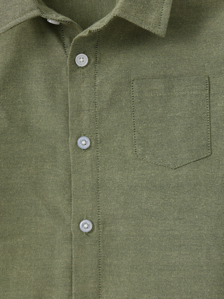 Family Matching Sets Green Long Sleeves Shirt or Ribbed Off-Shoulder Embroidered Tulle Dress Green