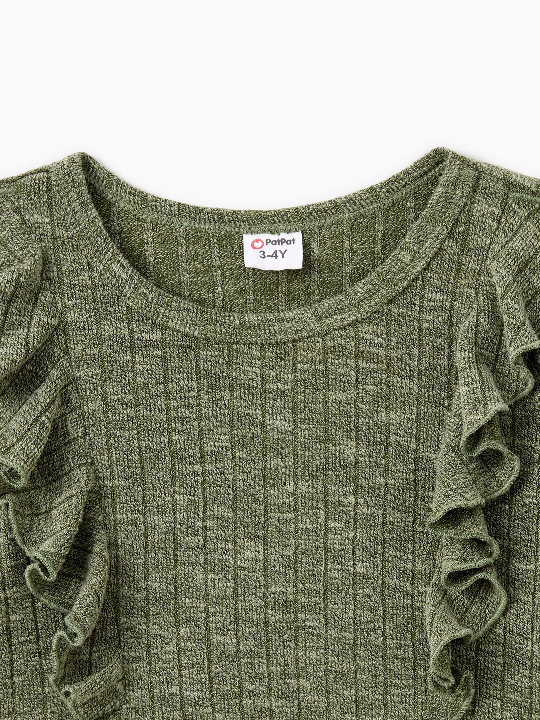 Conjuntos familiares a juego: Camisa verde de manga larga o vestido de tul bordado con hombros descubiertos y canalé verde