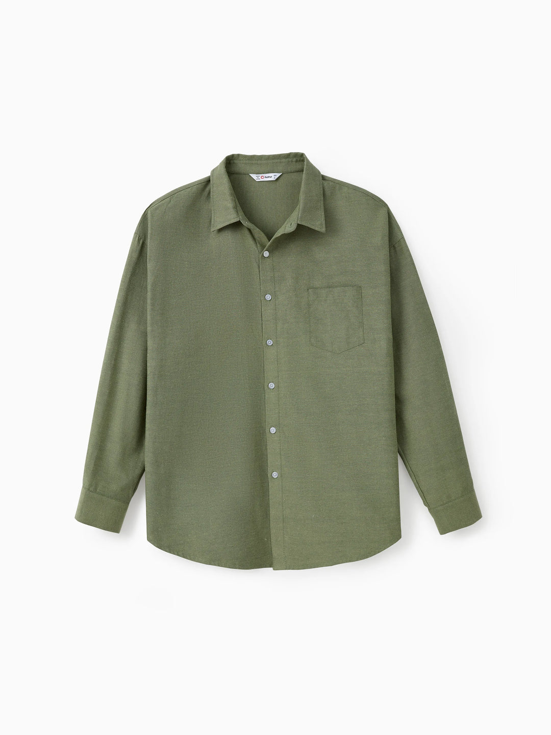 Conjuntos familiares a juego: Camisa verde de manga larga o vestido de tul bordado con hombros descubiertos y canalé verde