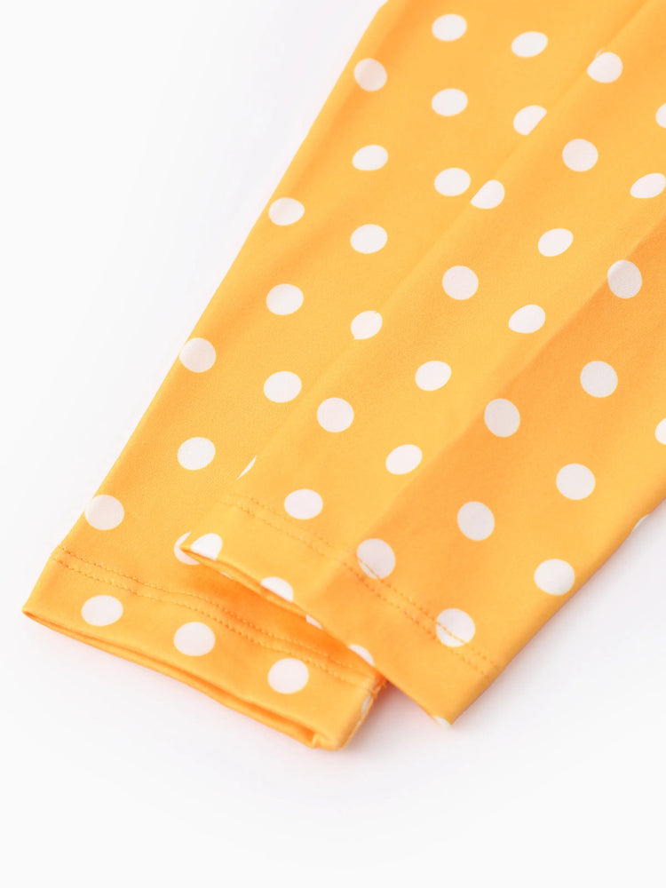 Ensemble t-shirt à manches longues et leggings à imprimé floral et pois pour petite fille Peppa Pig, couleur crème, 2 pièces