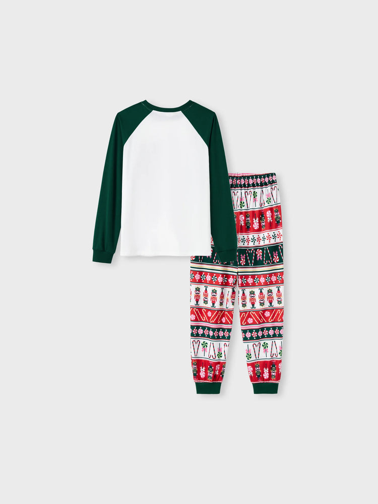 Matching Family Christmas Long Raglan Sleeves Nutcracker Pajamas Sets MultiColour