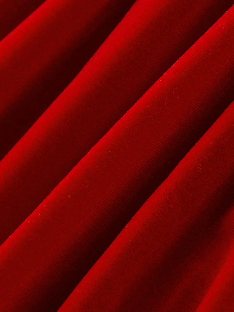 Robe de Noël à volants pour petite fille, couleur unie, rouge