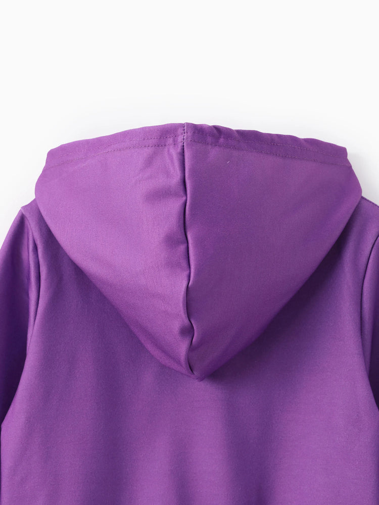 Disney Frozen 2pcs Toddler Girl Elsa&Anna Floral Long-sleeve Hoodie and Pants Set Deep Magenta