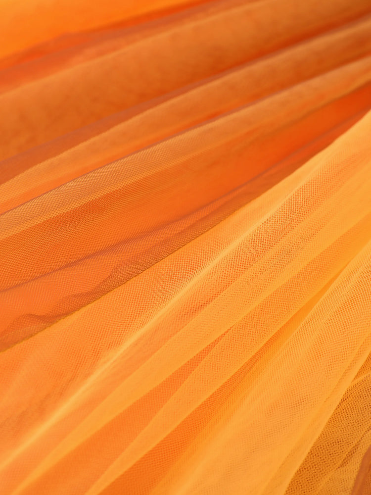 Robe à capuche et manches longues en tulle orange pour filles, motif Winnie l'ourson, cosplay, Halloween