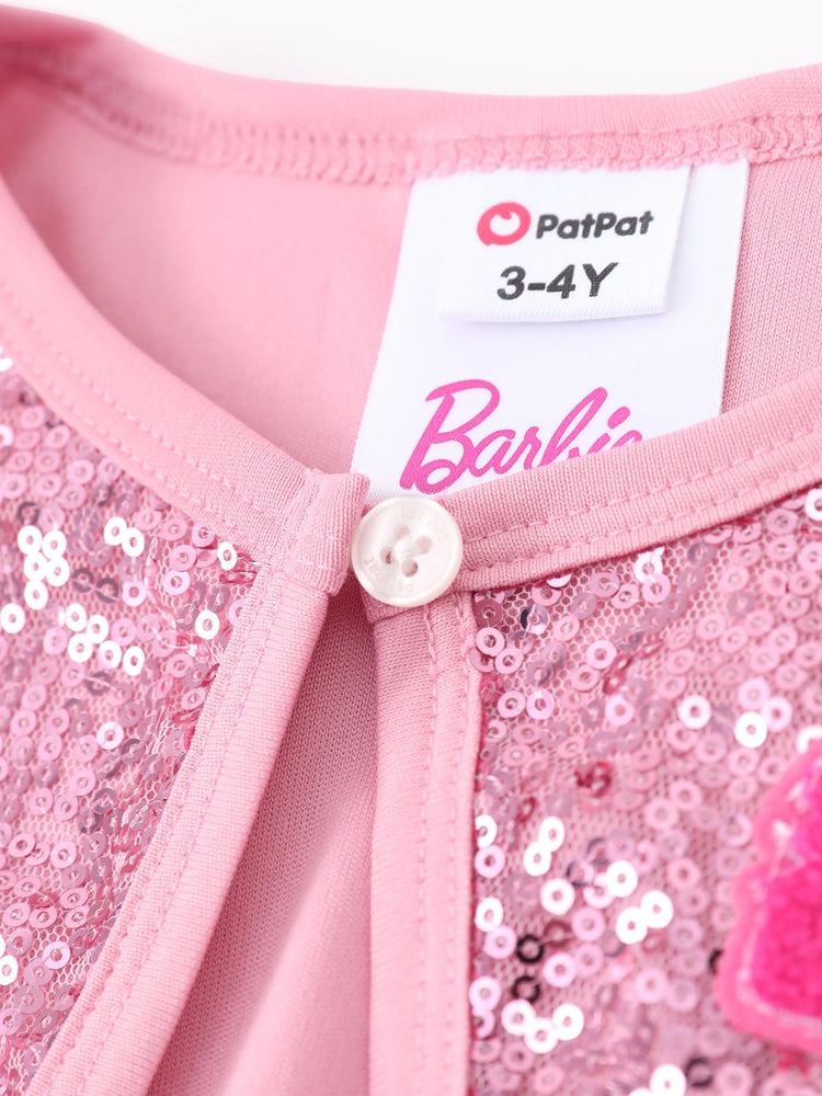 Tenue Barbie Maman et Moi Sweat-shirt devant incliné/Jupe longue à paillettes/Veste/Robe Roseo