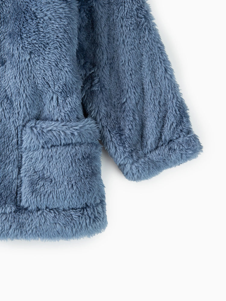 Toddler Girl/Boy 2pcs Bear Style Ear Design Fleece Hoodie Sweatshirt and Pants Set Blue