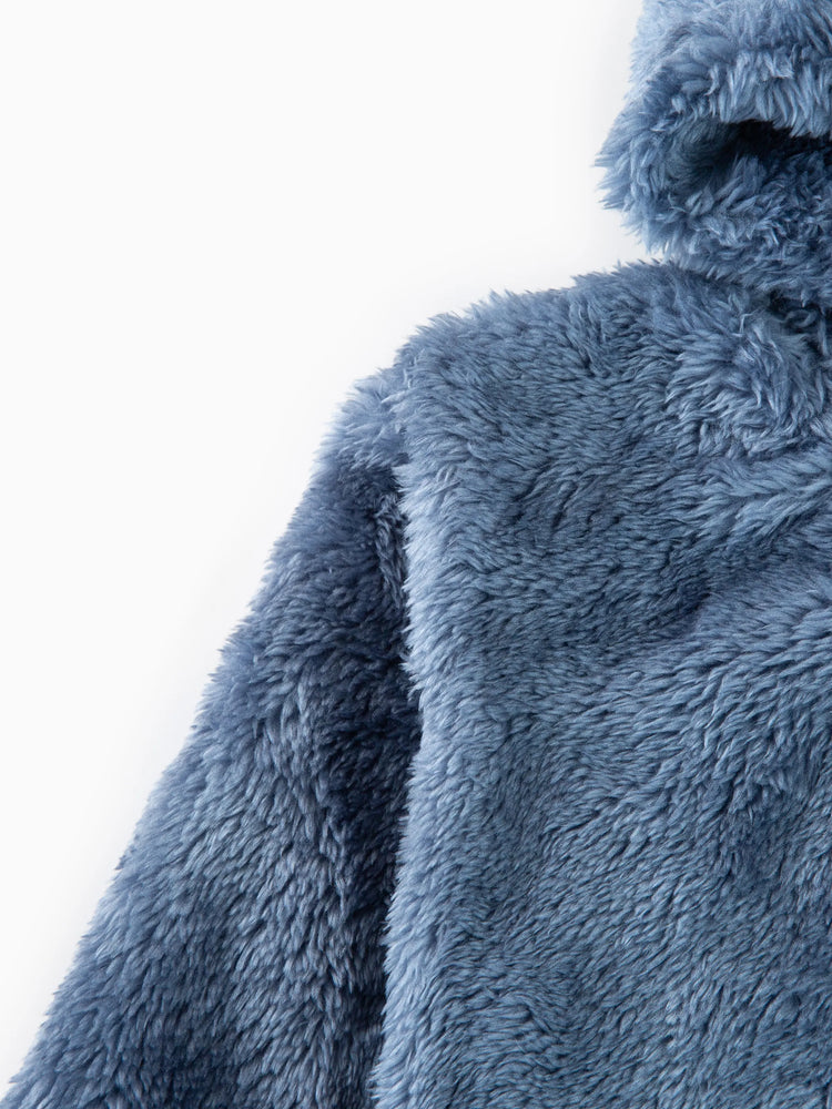 Toddler Girl/Boy 2pcs Bear Style Ear Design Fleece Hoodie Sweatshirt and Pants Set Blue