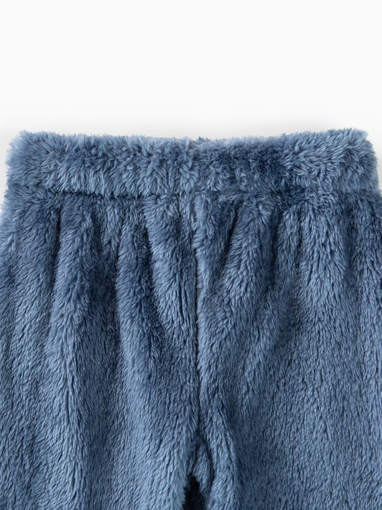 Toddler Girl/Boy 2pcs Bear Style Ear Design Fleece Hoodie Sweatshirt and Pants Set Blue