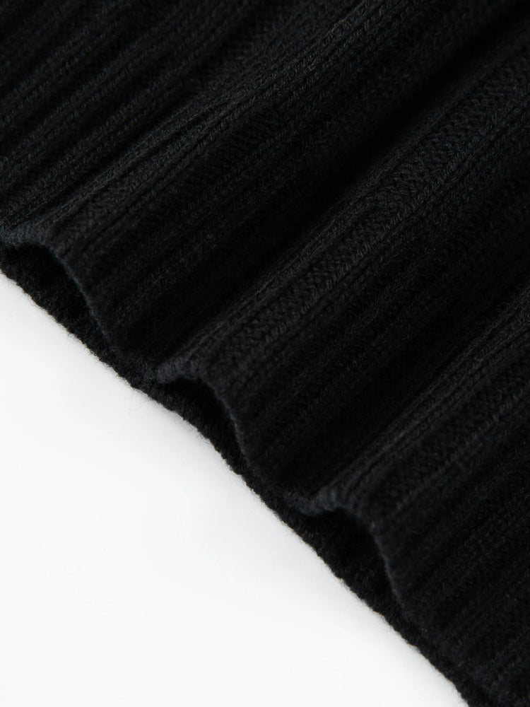 Toddler Girl/Boy Turtleneck Ribbed Knit Sweater Black