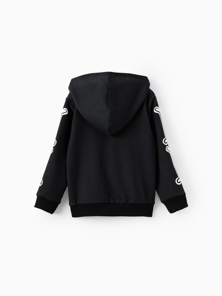 Sweat à capuche phosphorescent pour petite fille de la Pat' Patrouille, motif Skye, Halloween, noir et blanc