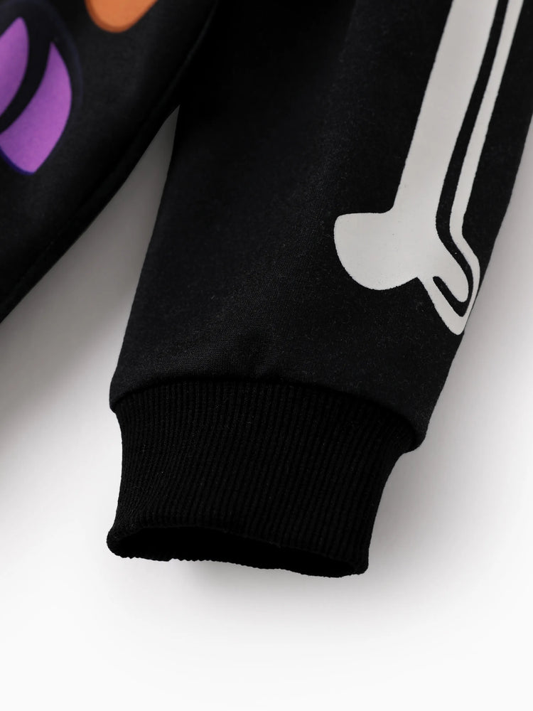 Sweat à capuche phosphorescent pour petite fille de la Pat' Patrouille, motif Skye, Halloween, noir et blanc