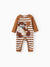 Looney Tunes Baby Boy 1pc Long-sleeve Striped Jumpsuit Brown